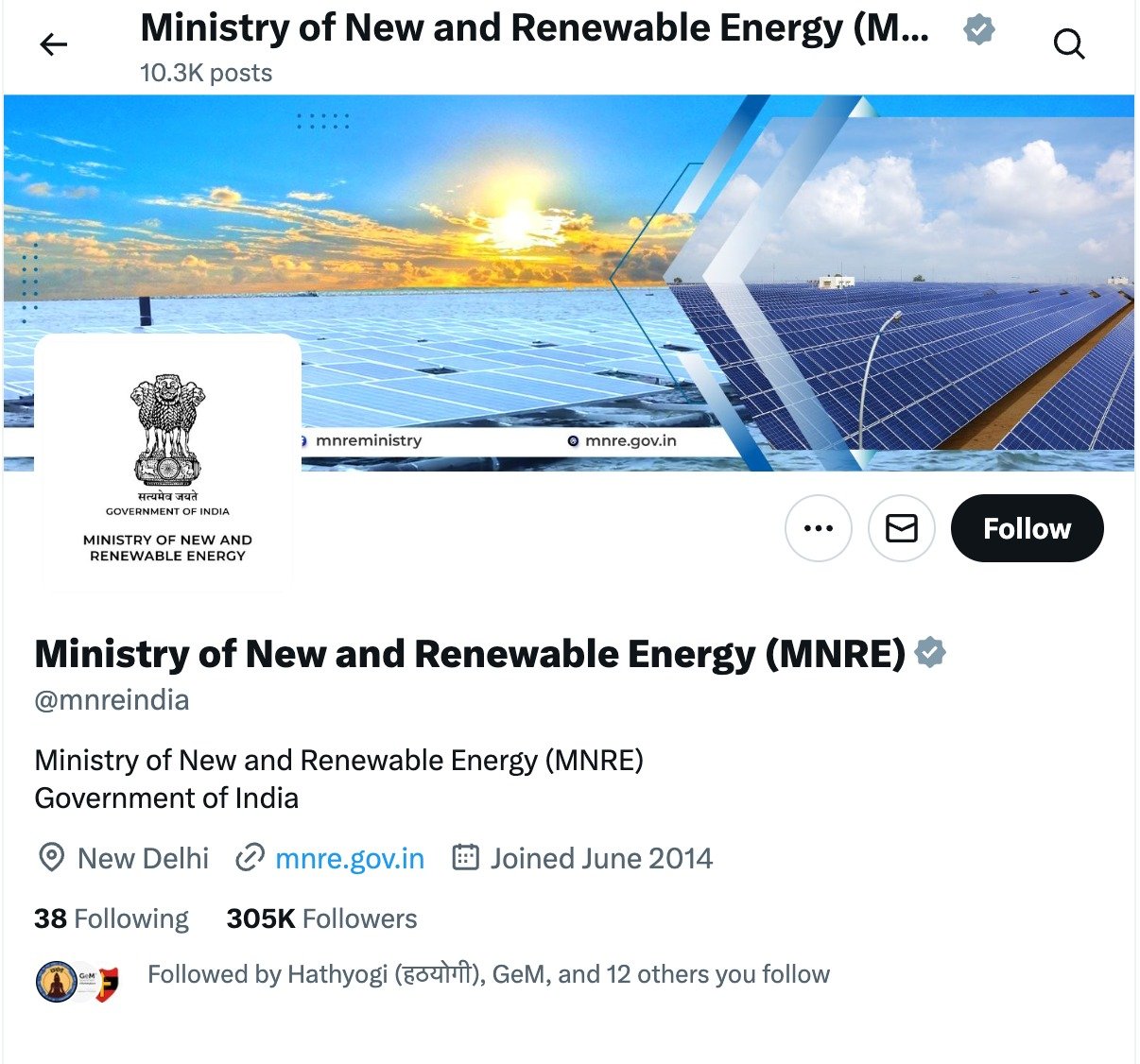 MNRE Twitter